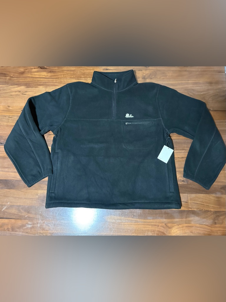Aime Ald Aim Leon Dore Unisphere Quarter Zip Fleece Pullover Jet Black Size Xl